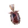 Натуральный Махагоновый Обсидиан Драгоценный Камень 925 Стерлинговое Серебро Двухцветная Подвеска 1,25'' l2F75