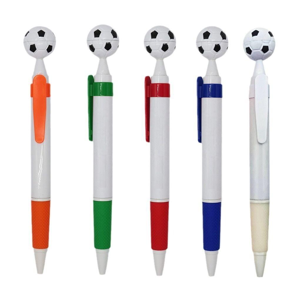 5 Pcs/Bag Scrapbooking Cute Football Ballpoint Pen Multi-use Soccer Shape Ink Pens Creative Portable Signature Pens Note Taking