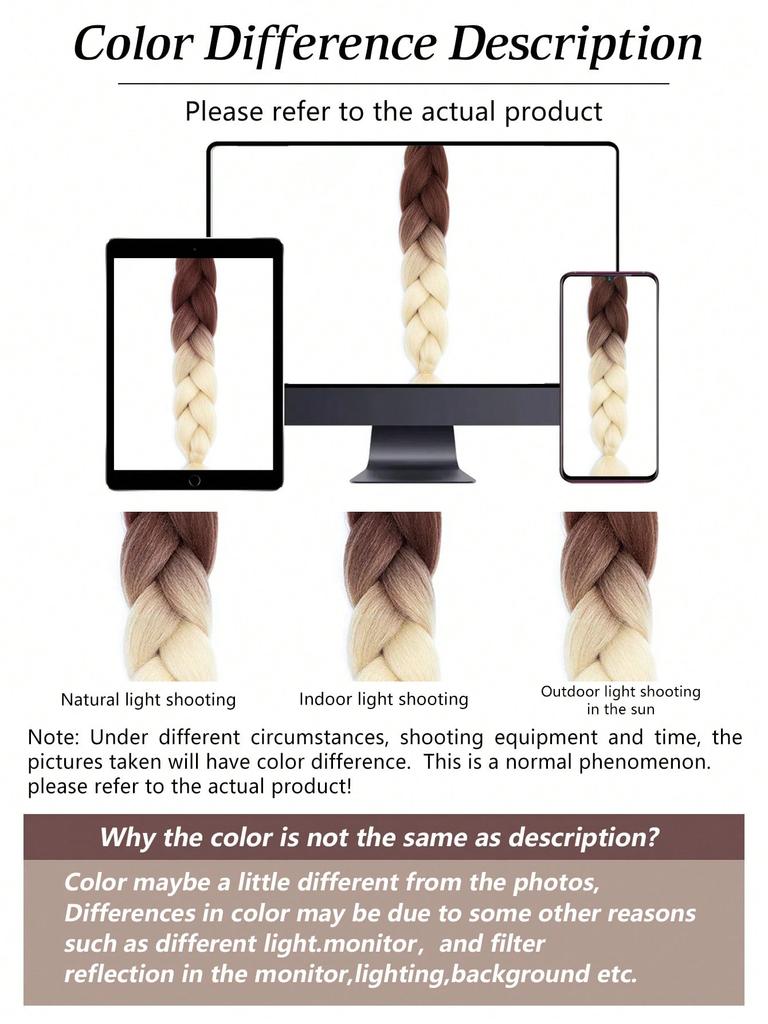 Synthetic Hairpieces 32 Inch Ombre Color Synthetic Hair Braids Pre Stretched Jumbo Braiding Hair Extensions for Daily DIY Use