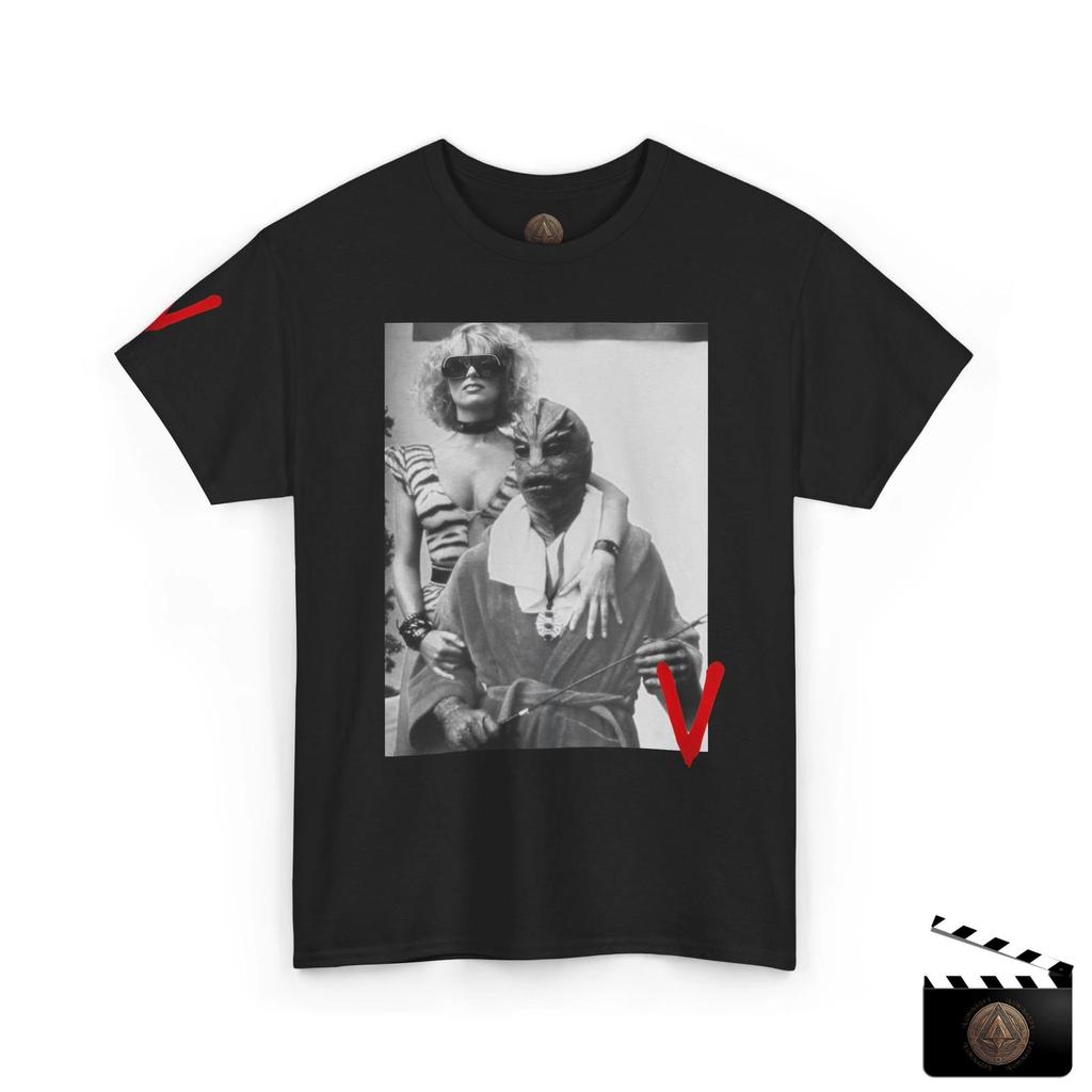 V Alien T shirt, Retro Sci-Fi TV Miniseries Tee, Reptilian Humanoid Shirt
