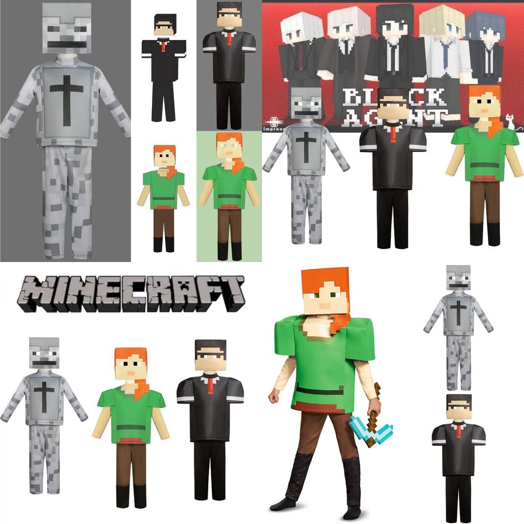 Minecraft Детский Прочный Полиэстер Костюм Алекса Косплей Игровой Сценический Костюм Для Хэллоуина Рождества Реквизит