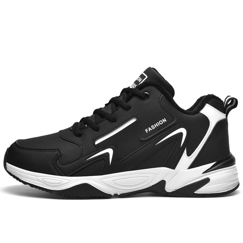 Зимняя мужская повседневная обувь MAITA, кожаная амортизирующая плюшевая прогулочная обувь, уличные зимние ботинки