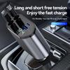 120W Super Fast Car Charger: Flash Charge, Retractable Cable, 4-in-1 Cigarette Lighter.