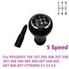 High Quality Gear Shift Knob 5 Speed For CITROEN C1 C3 C4 /PEUGEOT 106 107 205 206 207 306 307 308 309 405 406 407 508 605 607
