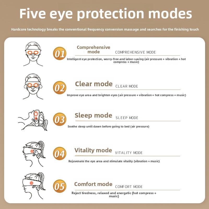 Новое устройство для защиты глаз с горячим компрессом, массажер для глаз, массажер для глаз с воздушным давлением, складное устройство для защиты глаз с Bluetooth-музыкой