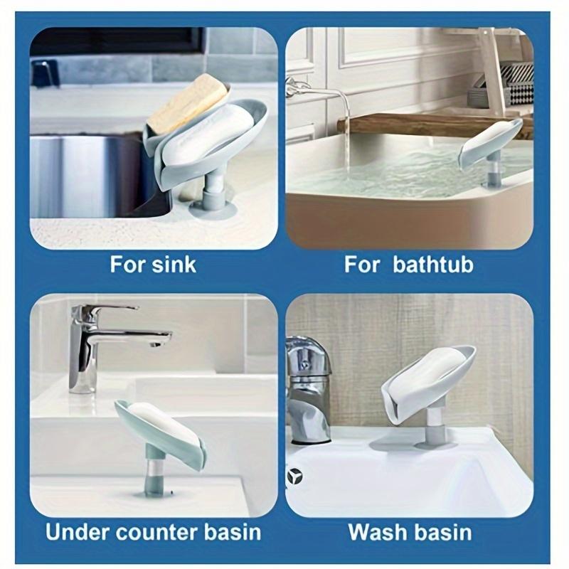 1PC Elegant Leaf Soap Holder Drains Powerful Adsorption Enhances Bathroom Decor and Keeps Soap Dry