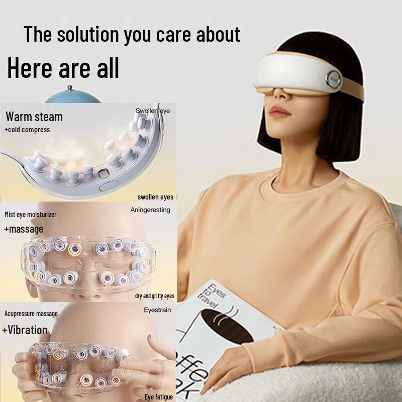 PGG E4 Smart Eye Massager with Steam Heat and Vibration