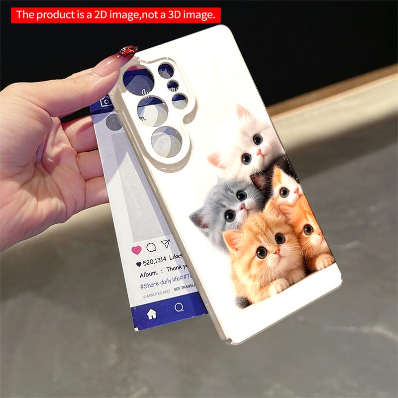 2DFlat Samsung phone case Adorable Kittens Group Photo Phone Case Applicable to Galaxy S22 S23 S24 S25ULTRA S26 A12 A13 A14 A15 A16