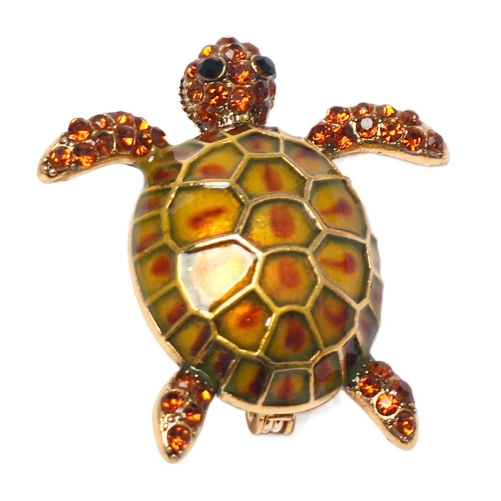 Classic Animal Rhinestone Brooch Jewelry Tortoise Badge Women Turtle Brooches  Shawl