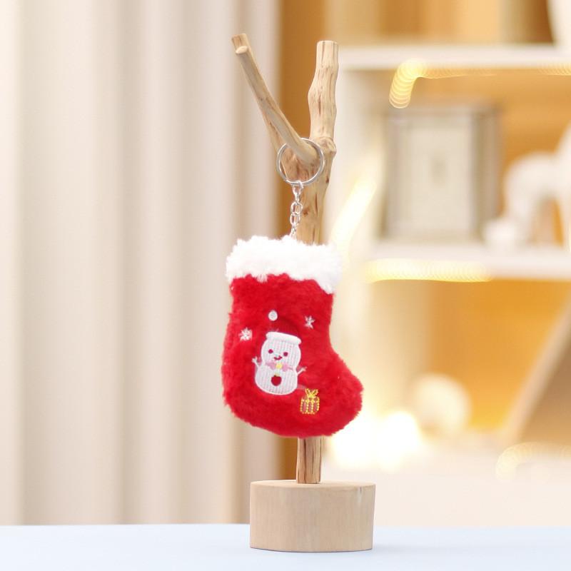 Christmas Santa Tree Hat Plush Keychain Toy Cartoon Decorations Pendant Doll
