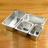 3 PCS Food Buffet Basin Plates Stainless Steel  Square Pots  Tray Dishes