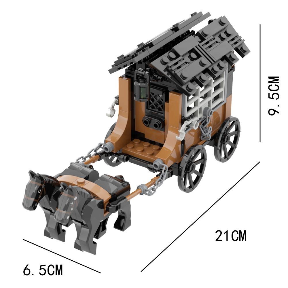 Креативная модель из кубиков MOC «Средневековая тюремная карета» DIY - Образовательная строительная игрушка Подарок
