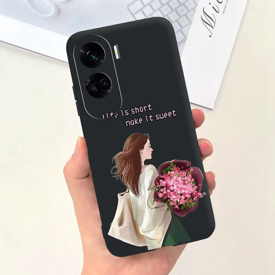 Candy Color Silicon Case For Honor 90 Lite 2023 Cute Soft Rubber Phone Bumper For Honor 90lite CRT-NX1 5G Back Cover