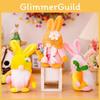 Colorful Plush Easter Bunny Rudolph Figurine For Festive Spring Decorations