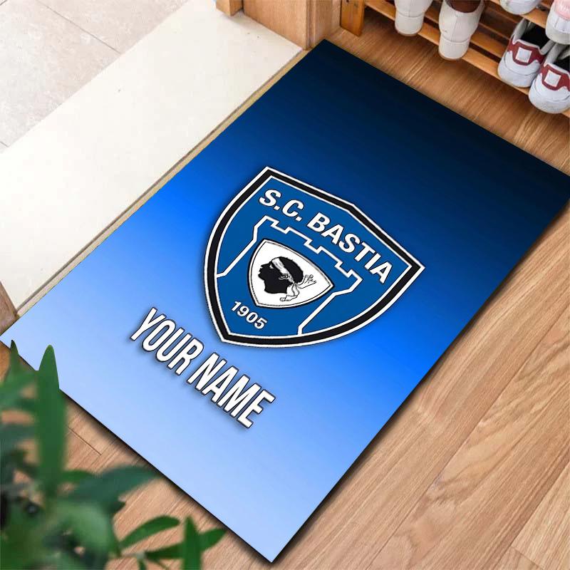 Bastia Crest Blue Custom Name Carpet Rug For Living Room Bedroom Home Sofa Decoration Kids Play Nonslip Floor Mat