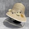 Designer Embroidered Lafite Straw Hat Women's Spring and Summer Vacation Sunscreen Hat Big Brim Sunshade Loli Hat Beach Straw Hat