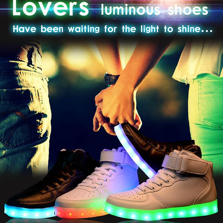 LED Luminous Shoes: Unisex High-Top Sneakers for Autumn/Winter - Large Sizes & Kids' Dance Shoes