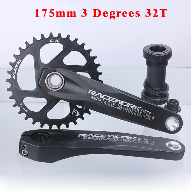 Набор шатунов RACEWORK GXP Mtb, моноплатные шатуны для велосипеда, встроенная свеча Pe 1 Crown, горный велосипед, Hollowtech, соединение