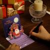 Christmas Greeting Card 3D Pop Up Holiday Greeting Card Xmas Reindeer Santa Greeting Card