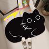 Diatom Mud Floor Mat Bathroom Water Absorption Quick-drying Foot Pad Cartoon Black Cat Dirty-resistant Anti-slip Pad Household Bathroom Entrance Mat