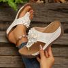 Fashion 2025 Vintage Flowers Wedges Slippers Women Summer Lightweight Platform Flip Fops Woman Clip Toe Thick Sole Sandals Plus Size