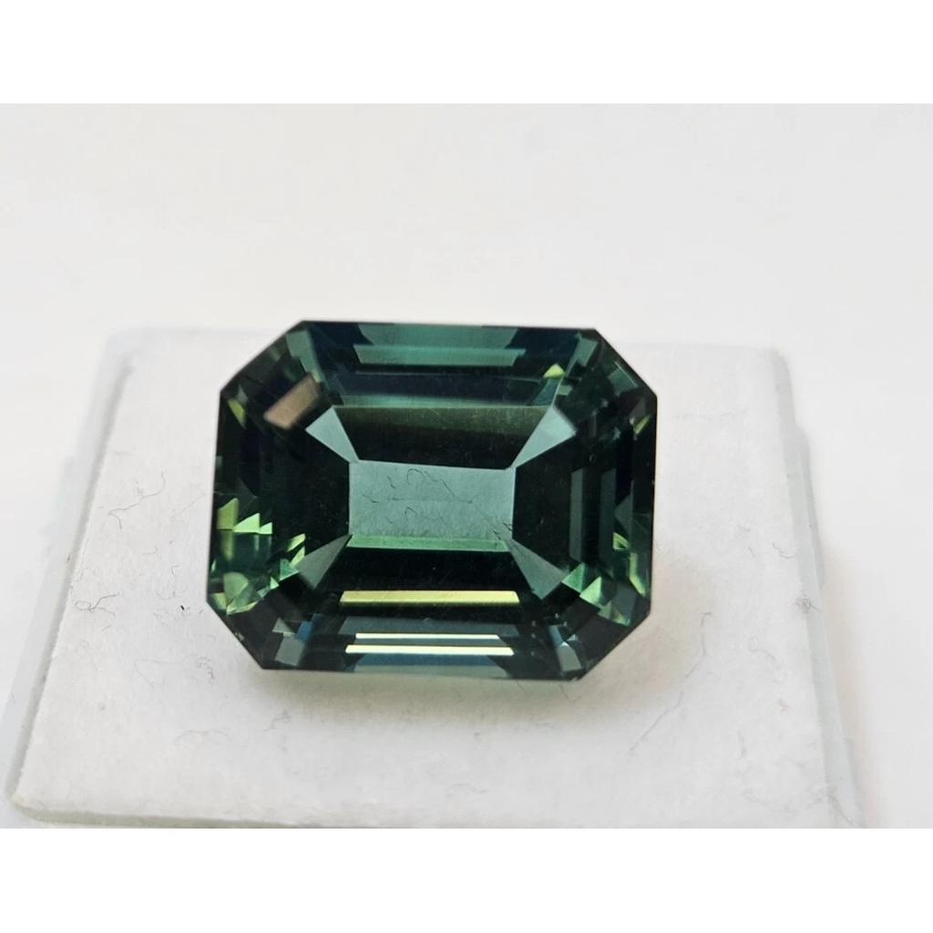 Natural Teal Blue Tourmaline For Making Jewellery 9-10 Ct Emerald Cut Gemstone