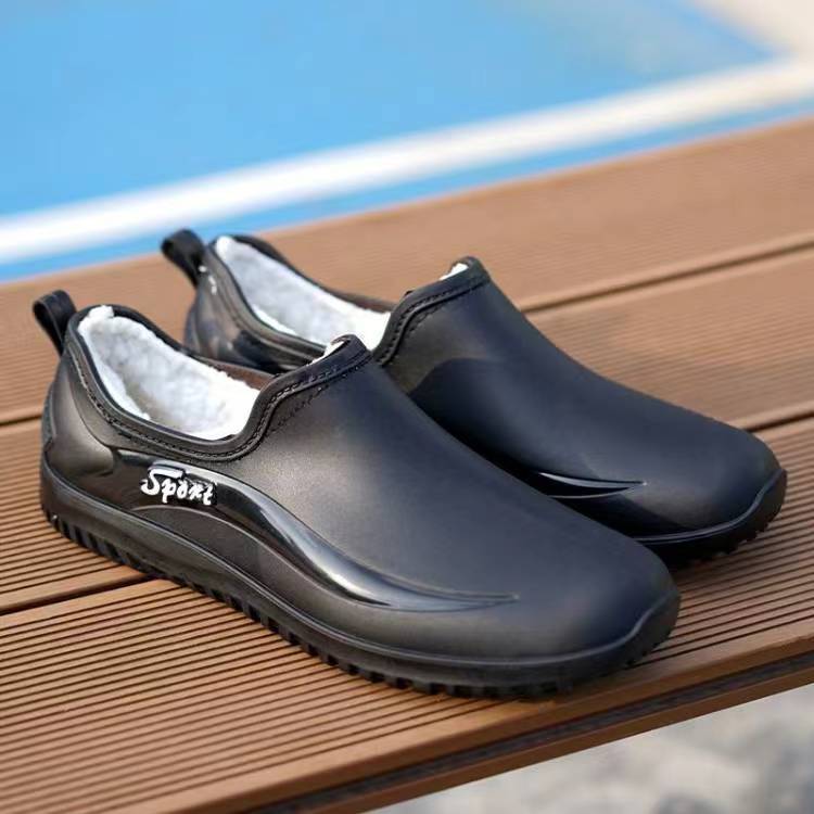 New fashion short rain shoes men's four-season work shoes low-top non-slip kitchen shoes fishing water shoes waterproof rain shoes