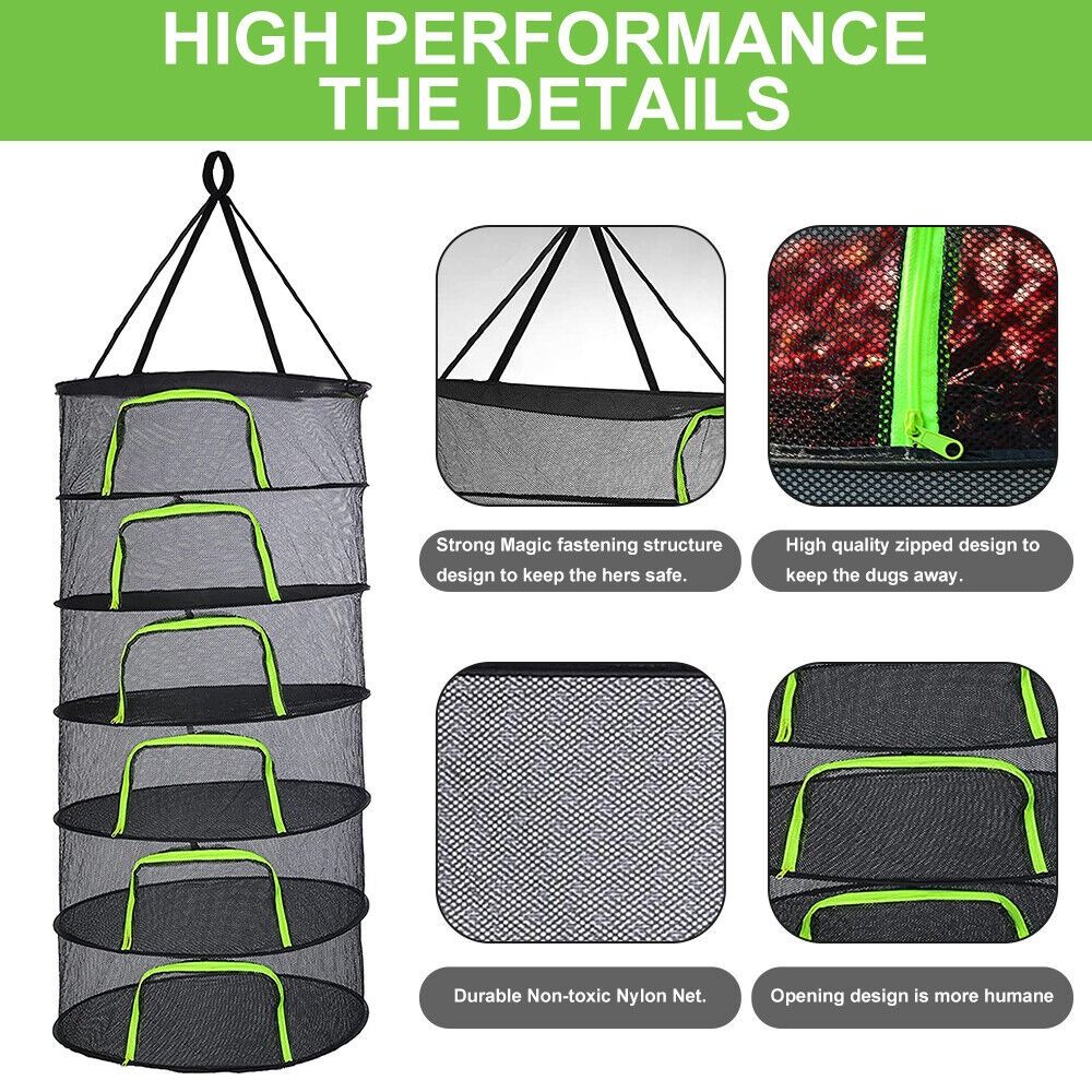 Для растений Подвесная сушилка для бобов с застежкой-молнией Сушильная сетка для трав Подвесная сушилка Сетка для сушки