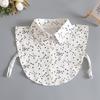 Fashion White Printed Collar Lapel Shirt Fake False Collar For Women Black Detachable Collars For Women Half Shirt Faux Col Tie