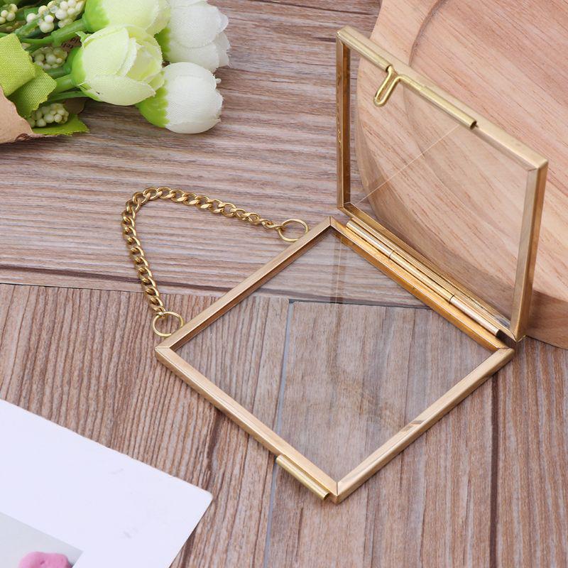 Antique bronze gift hanging picture picture glass metal picture frame vintage holder hanging picture frames home decor gift