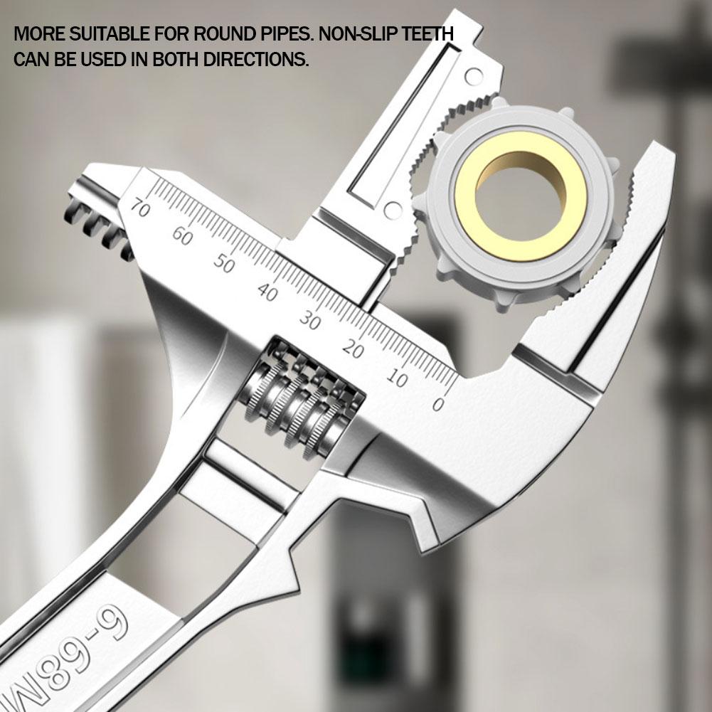 6-68mm Universal Repair Set Bathroom Hand Tools Large Opening Nut Key Adjustable Short Handle Spanner Home Repair Tool Wrench