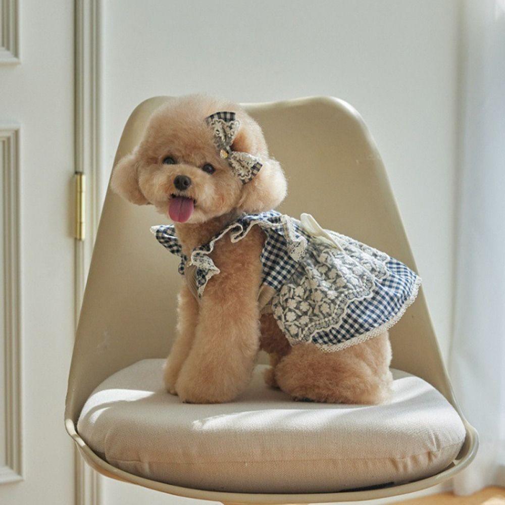 Flying Sleeve Dog Vest Lace Pet Dress Pet Supplies Pet Clothes  Puppy