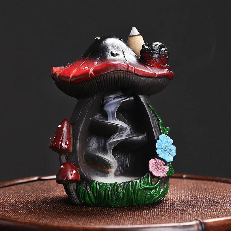 1pc Resin Waterfall Incense Burner Halloween Pumpkin Backflow Incense Burner Home Decor Home Aromatherapy (Without Incense)