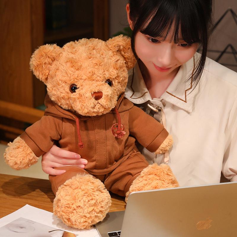 Высококачественная американская плюшевая кукла-медведь, мягкая игрушка, плюшевый мишка с одеждой, набивная игрушка, подарок для детей, влюбленных на День святого Валентина, на день рождения