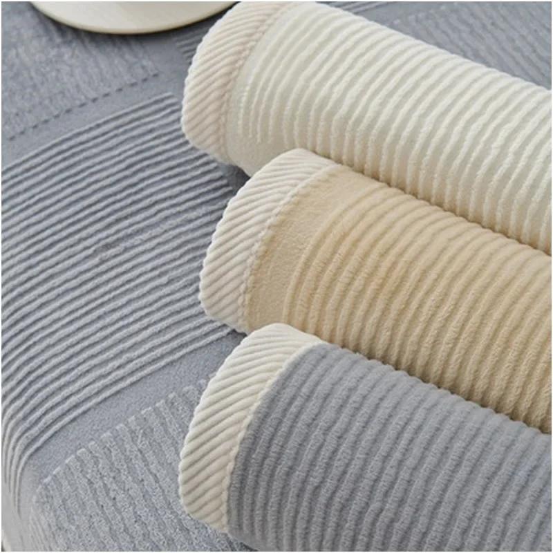 1pc Plush Sofa Cover Four Seasons Universal Couch Coushion Solid Color Non-slip Simple Sofa Slipcover for Living Room Home