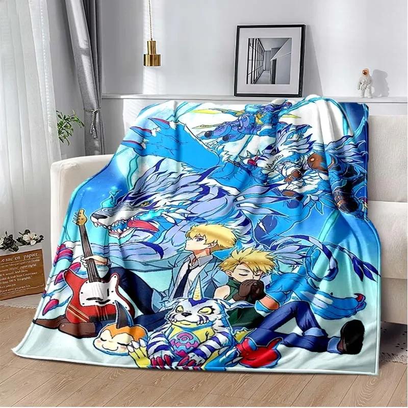 Японский Мультфильм D-Digimon Плед для Дивана, Похода, Пикника Супер Мягкое Одеяло Постельное Теплое Милое Аниме Фланелевый Плед Подарок на День Рождения