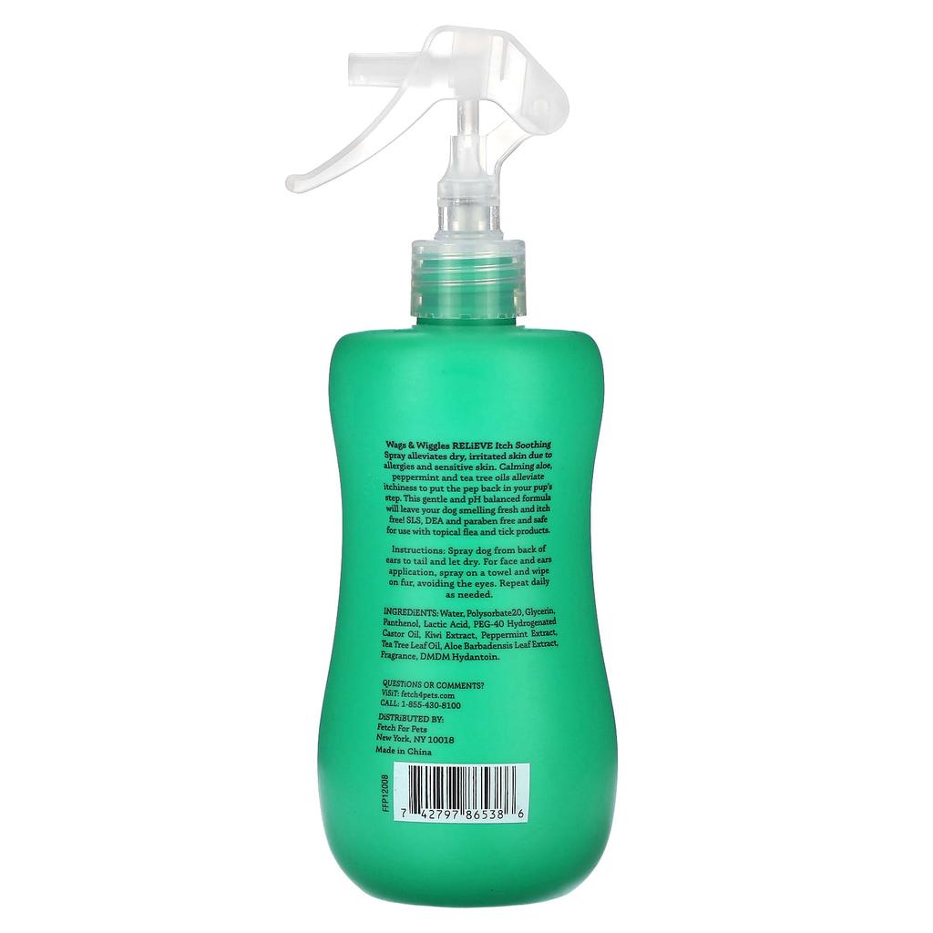 Wags & Wiggles Облегчение, Спрей для ванны без воды, Королевский киви, 355 мл(12 жидких унций)