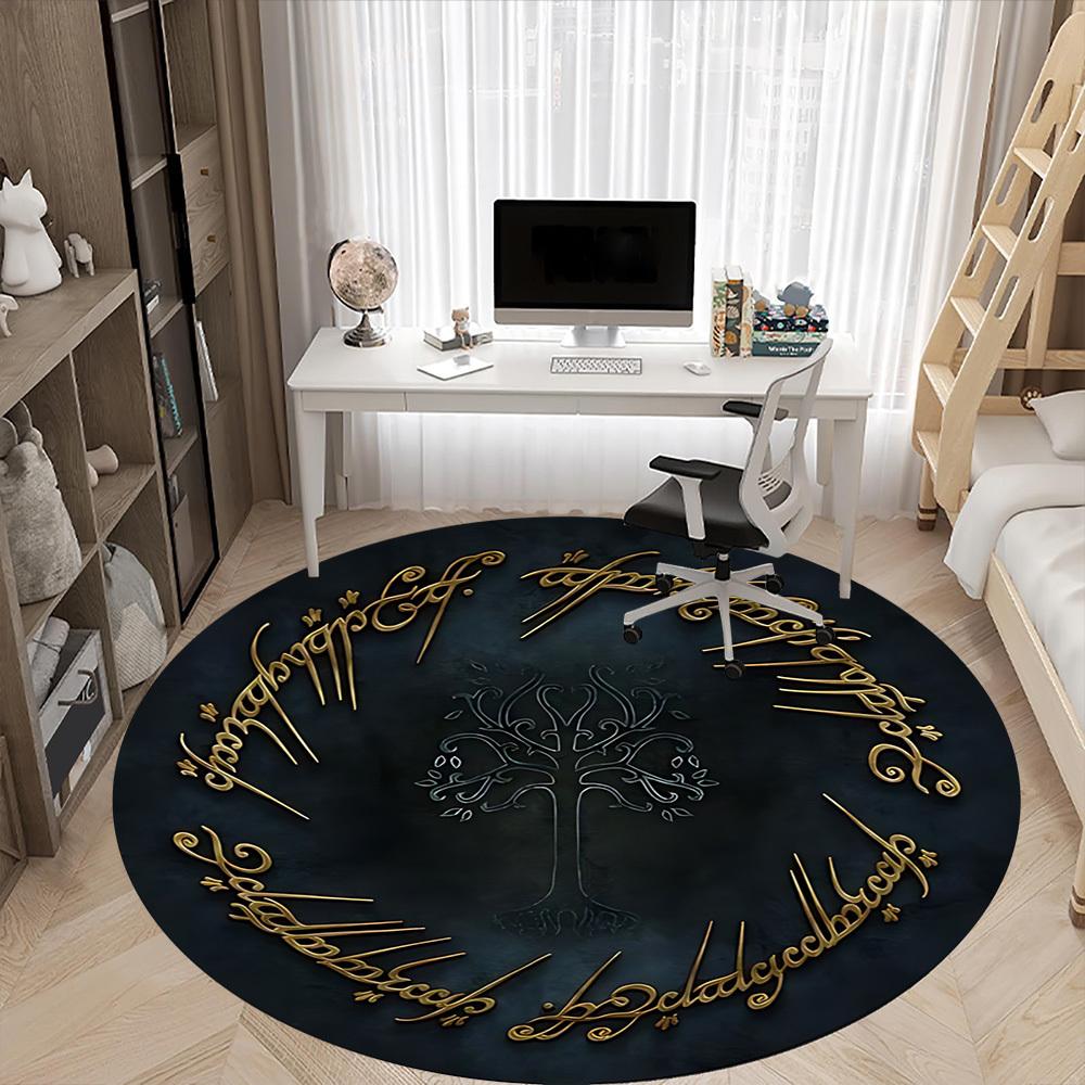 1pc The Lord of the Rings Office Round Area Rug, Under Office Chairs Bedroom Living Room Home Decor, Room Decoa1022170