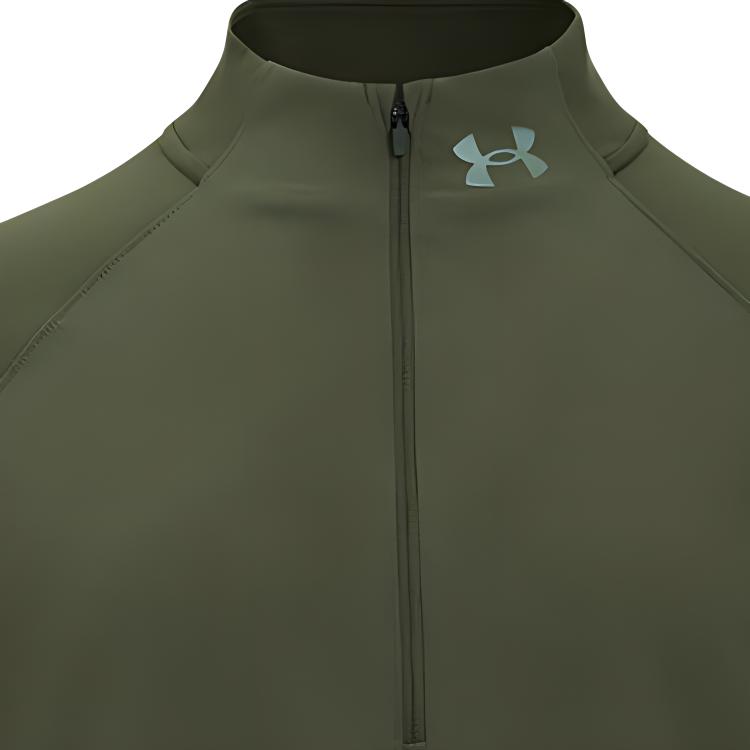 Under Armour Мужская футболка Qualifier Breathable Running с длинным рукавом, темно-зеленая 1365662-390