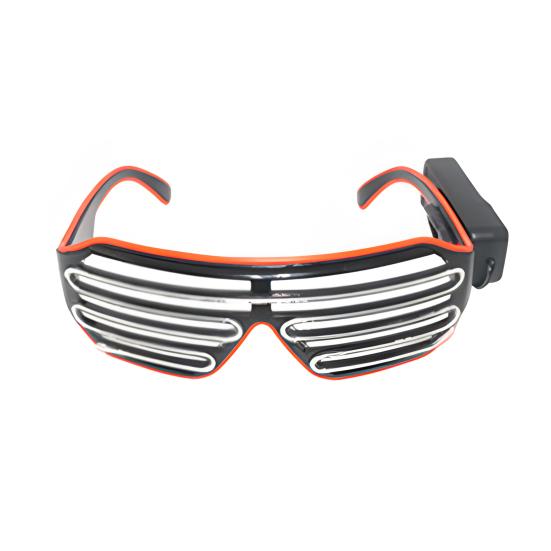 Светящиеся неоновые очки Rave со сверкающими затворами, солнцезащитные очки El Wire LED, светящиеся