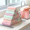 12 Microfiber dishwashing cloth Thickened coral fleece double-sided dishcloth Soft absorbent towel Powerful stain removal Scouring
