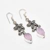Pink Chalcedony Gemstone Handmade 925 Silver Plated Jewelry Earring 1.89"
