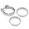 Car V Band Clamp Exhaust Downpipe Flange Kit 304 Stainless Steel(3.0inch 76mm )