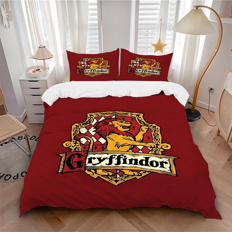 3pcs Gryffindor Crest Duvet Cover Set, 1 Duvet Cover + 2 Pillowcases (No Insert), High-Definition Print for All Seasons,Durable yy251103069