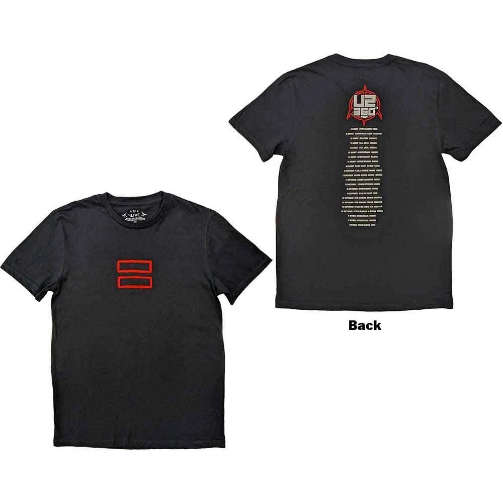 U2 360 Degree Tour 2010 Equals T-Shirt Black New