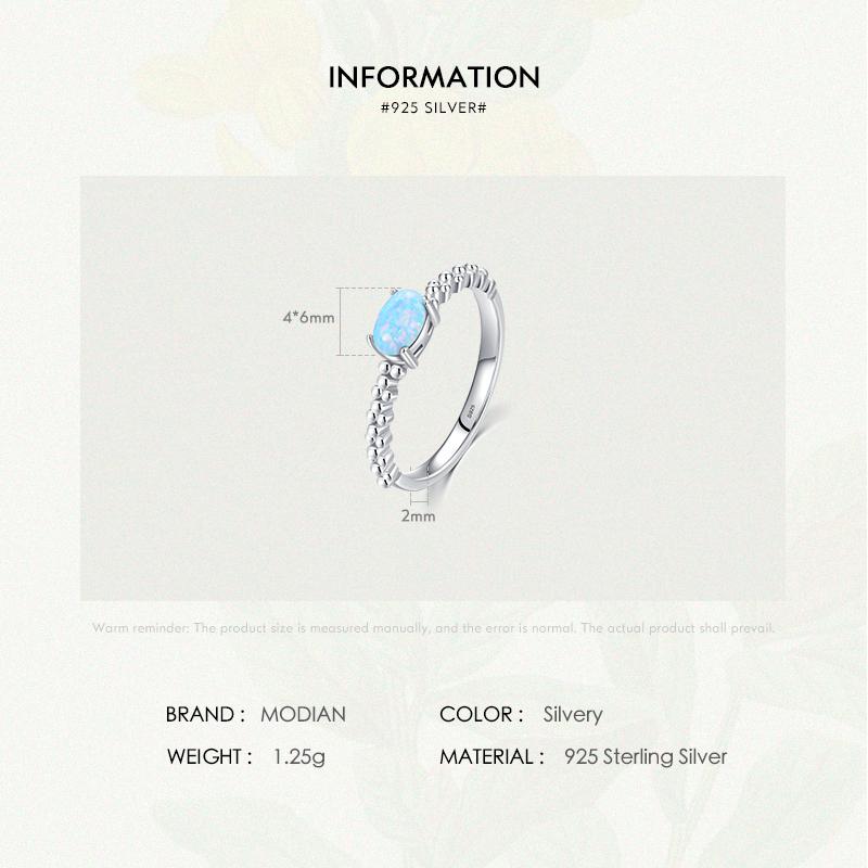 MODIAN Кольца на палец из стерлингового серебра 925 пробы с натуральными овальными опалами, оригинальный дизайн, модные ювелирные аксессуары для женщин