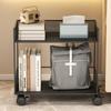 Office Desk Underneath Rolling File Folder Organization Tool Double Layer Cart Book Storage Cabinet Simple Bookshelf Rack