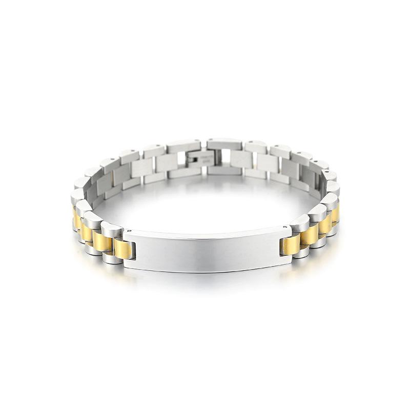 Мужской регулируемый браслет-бенгл из титановой стали в корейском стиле с гравировкой