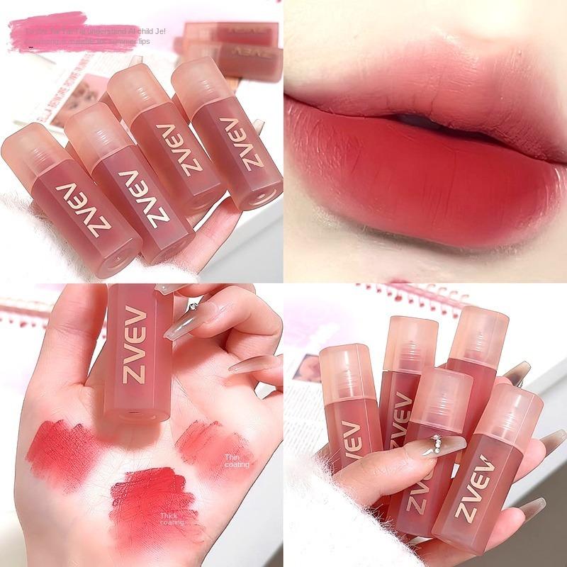 Velvet Lip Glaze Matte Mist Face Lip Mud Waterproof Lipstick Non-stick Cup Moisturizing and Hydrating Natural Whitening Lip Balm Lasting Set Makeup