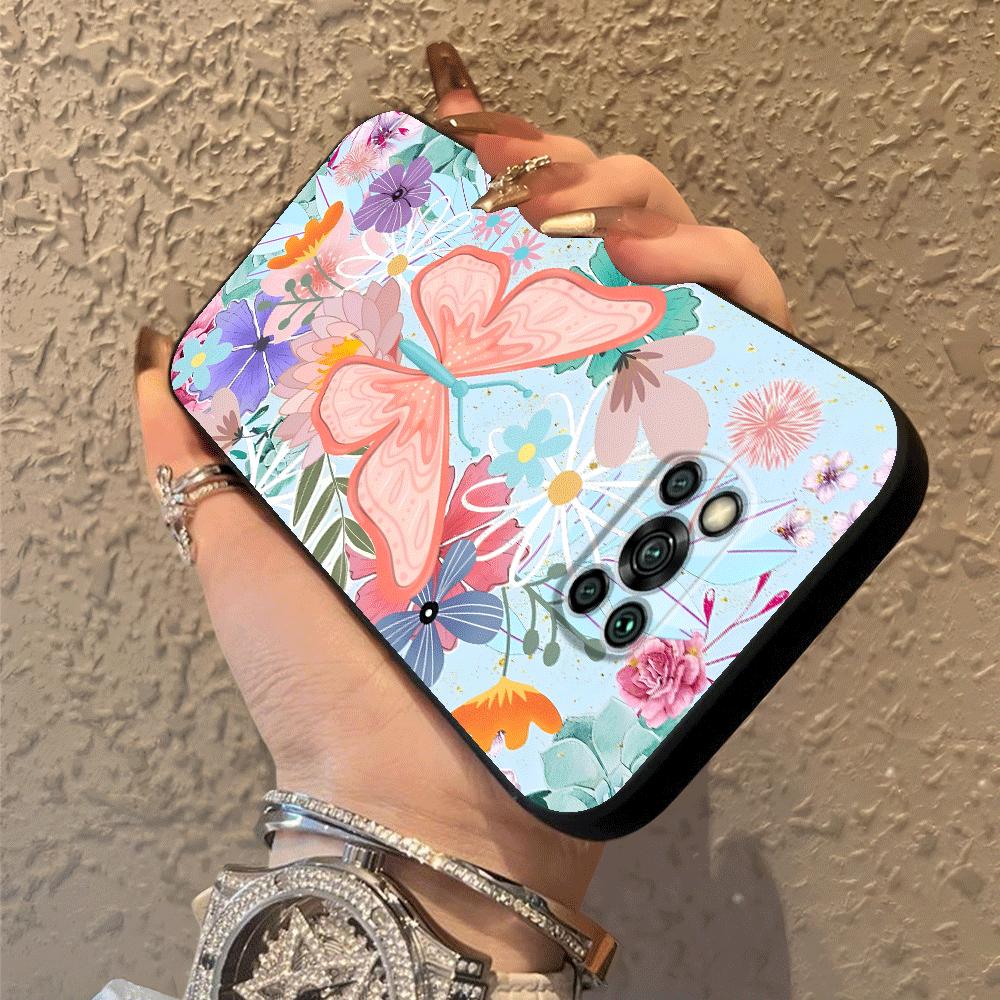 Funda Phone Cover Case for Xiaomi Poco F8 C50 M5 X3 X4 X5 X7 Pro F3 F1 C75 M3 M4 M7 C61 C71 Cartoon Butterfly Flower
